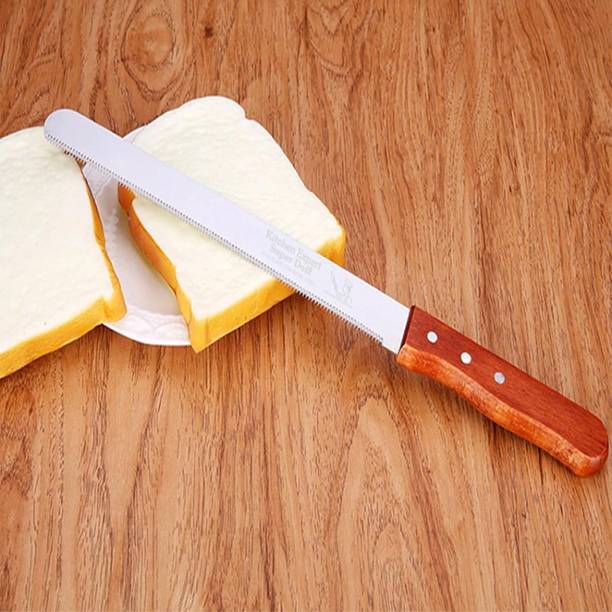 Kneefcy 1 Pc Stainless Steel Knife Serrated Knife, Cake Cutter, Baking Knife, Bread Toast Cutting Knife