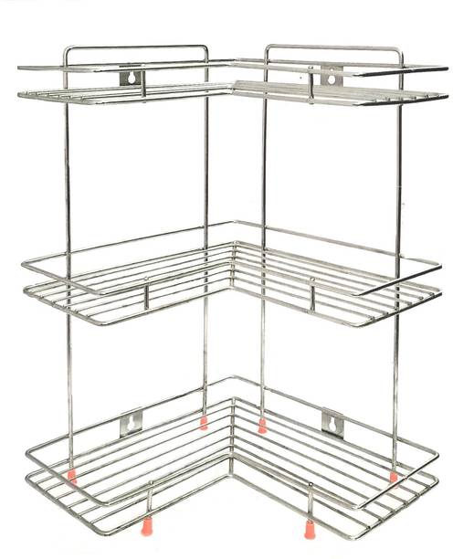 Kombuis Kitchenware Containers Kitchen Rack Steel Stainless steel multipurpose corner rack- a grade steel