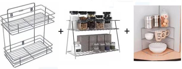 Value Adds Containers Kitchen Rack Steel Value Adds presents a combo pack of 3 layer kitchen rack + corner rack + spice