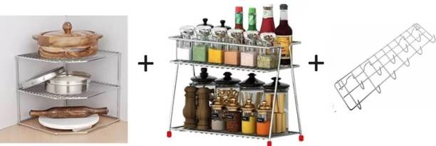 Value Adds Containers Kitchen Rack Steel Value Adds presents a combo pack of folk stand + spice rack + corner
