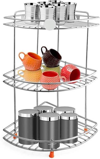 Kombuis Kitchenware Containers Kitchen Rack Steel Durable Stainless Steel Construction storage corner rack