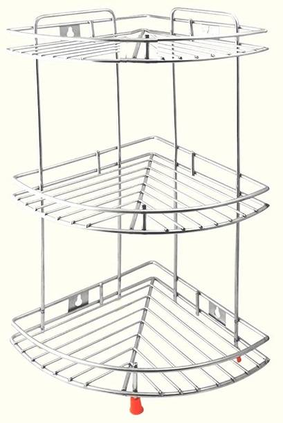 Kombuis Kitchenware Containers Kitchen Rack Steel Corner Storage Rack for kitchen multipurpose and Bathroom use