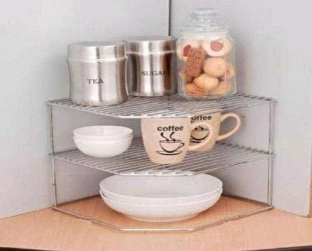 Kombuis Kitchenware Containers Kitchen Rack Steel Stainless Steel 3-Tier Storage Rack for Corners