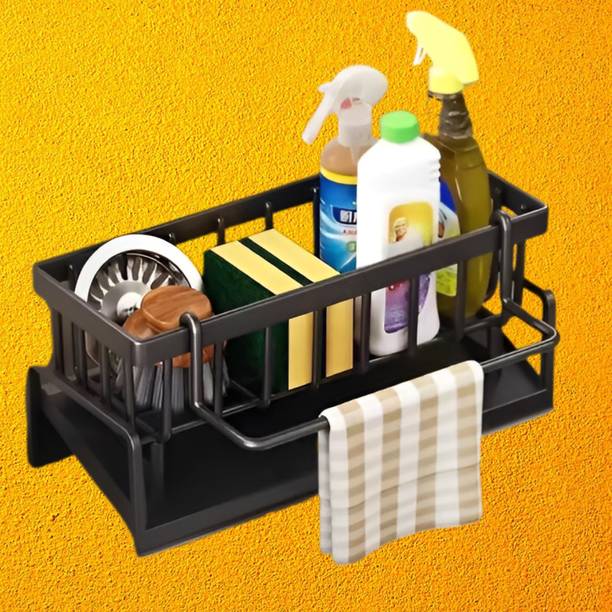 SteelHaven Dish Drainer Kitchen Rack Steel Veltrix Sink Caddy with Drain Tray