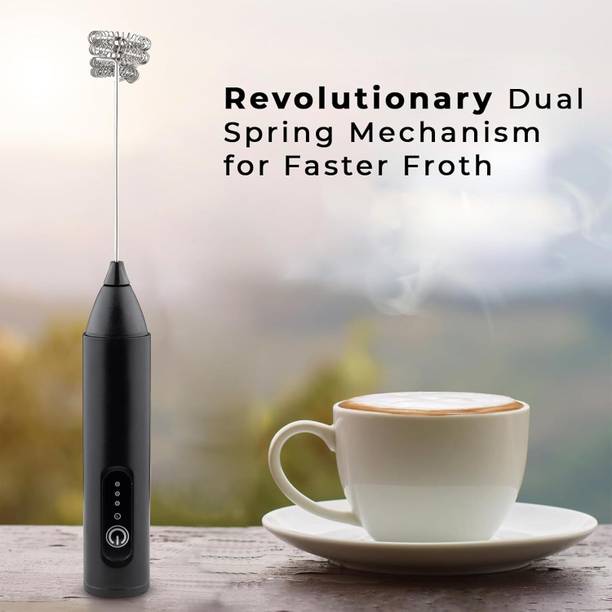 Kindlook 50 W Black Hand Blender 50 W Milk Frother Handheld USB, Electric Coffee Beater Hand Blender