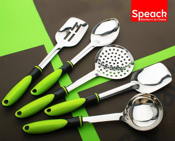 SPEACK Standard Cooking Spoon Set Green 5-Piece Kitchen Tool Set