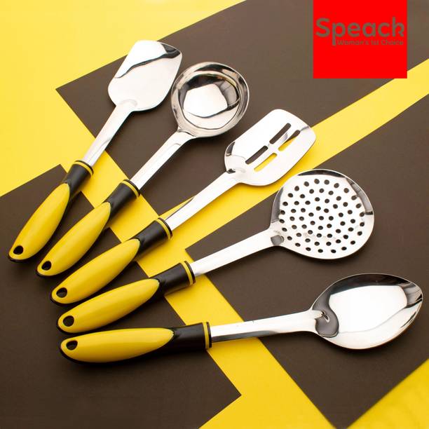 SPEACK Standard Cooking Spoon Set Yellow 5-Piece Kitchen Tool Set