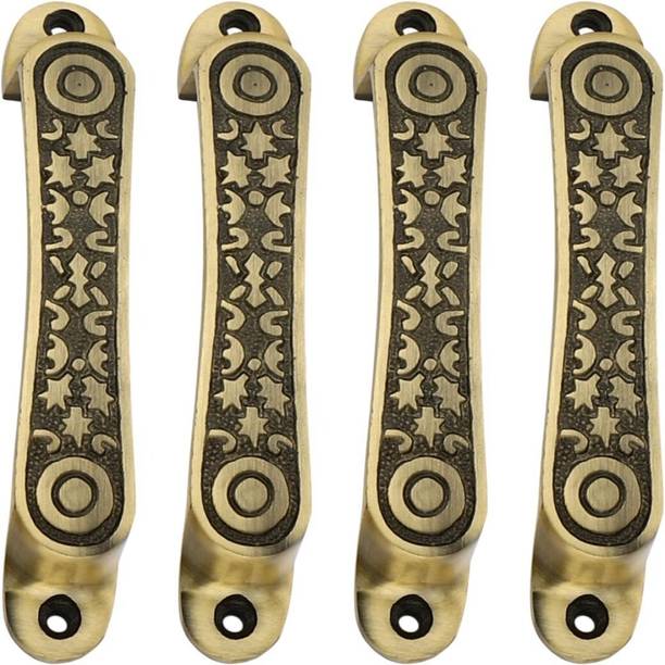 Peppa™ Antique Brass Finish Window and Door Handle 6 inches (Pack of 4) Gold Plated Cabinet/Drawer Handle