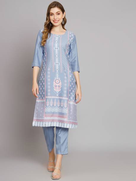 Anmi Printed Crepe Straight Kurta for Women