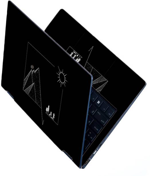 Adefex Full Body Cover Laptop Skin with Cutter & Wipe - Dark (12) Premium Vinyl Laptop Skin Compatible for 15.6 inch