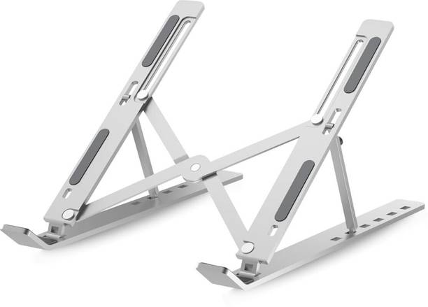 Chandni Aluminium Metal Stand Heavy Duty Aluminium, Iron Desk Stand Laptop Stand with Adjustable Height Compatible with Universal Laptops