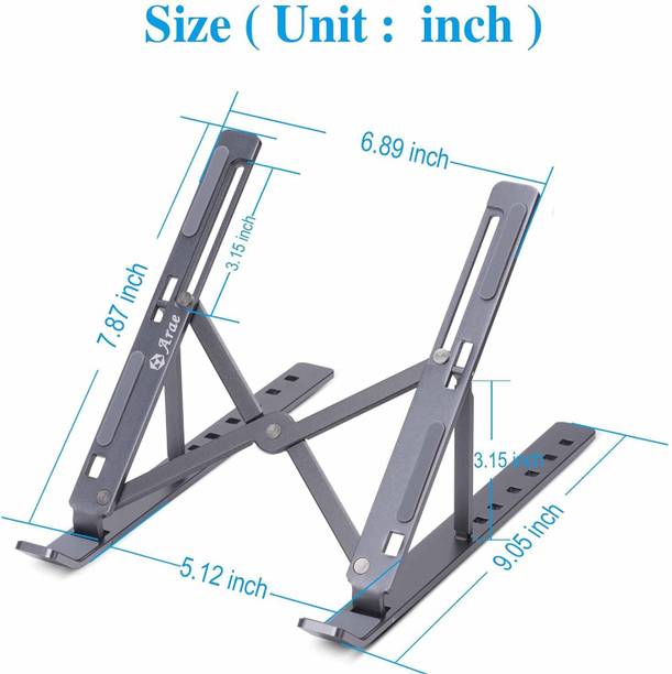 IMMUTABLE Foldable Height Adjustable Laptop Stand SVV2 Aluminium Floor and Desk Stand Laptop Stand with Adjustable Height Compatible with Universal Laptops