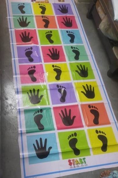 BHVMEY Baby Gym Activity Mat with Hand Foot Print
