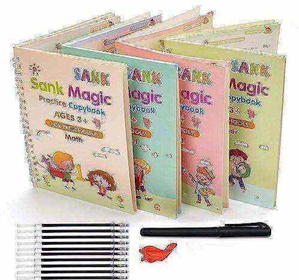 Foxter MAGIC BOOK ENGLISH LANGUAGE ALPHABET AND NUMBER 4BOOK+10REFILLS+1PEN+1GRIP-780