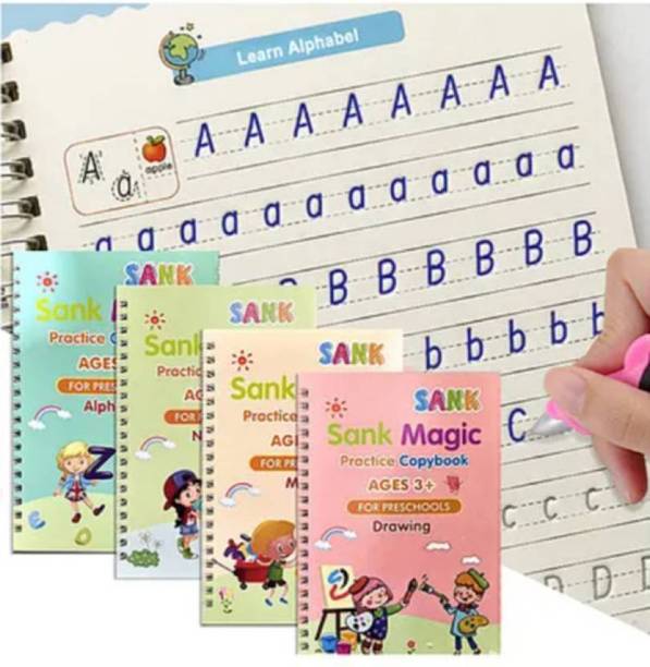 romj Magic practice copy book for preschool child 4Book+10Refills