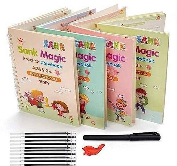 Foxter MAGIC BOOK ENGLISH LANGUAGE ALPHABET AND NUMBER 4BOOK+10REFILLS+1PEN+1GRIP-784