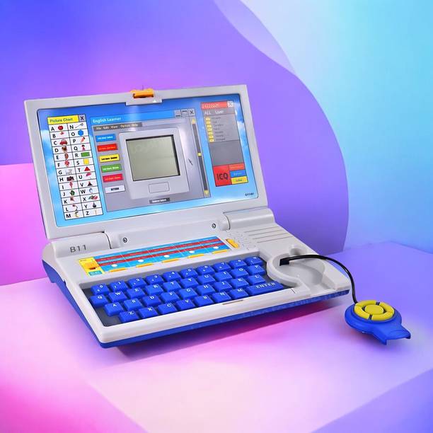 MAHADEV Educational English Learner Laptop with Mouse for Kids 20 Activity Games_M111