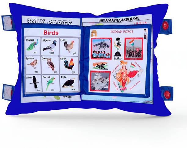 Dorytoys 2 In1 Kids Learning Toys Pillow Book Include India Map, Alphabet, Numeric Etc