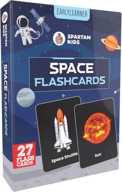 333MART Spartan Kids Space Flash Cards - 27 Cards Set (1-6 Years)