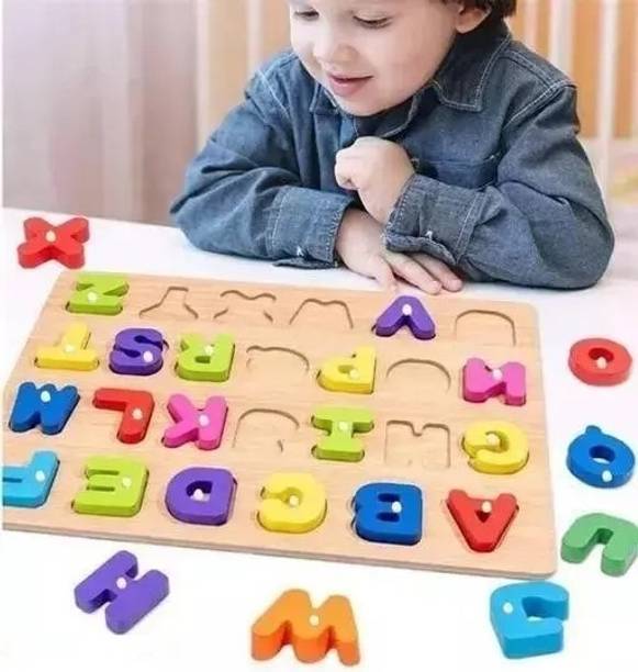 ZRIYOS Wooden Alphabet Puzzle Board Educational Puzzle Baby brain Creative learning set
