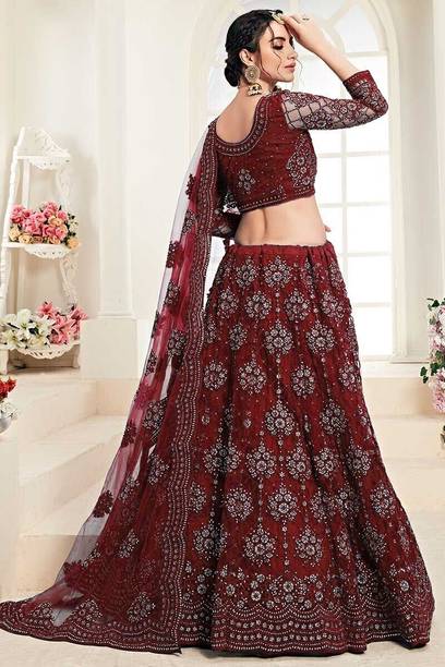 Cute Fellow Embroidered Semi Stitched Lehenga Choli - Image 2