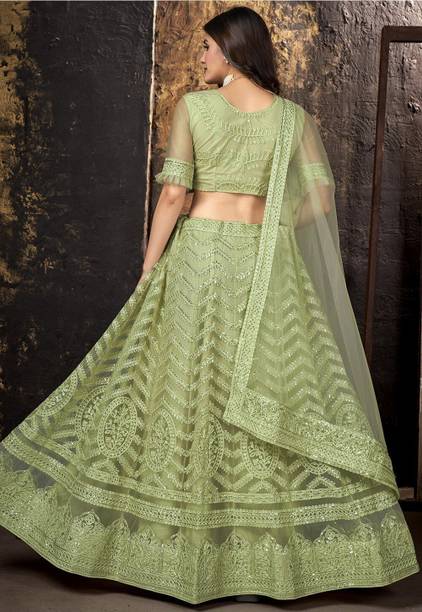 Cute Fellow Embroidered Semi Stitched Lehenga Choli - Image 3