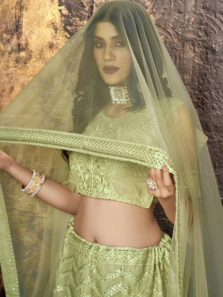 Cute Fellow Embroidered Semi Stitched Lehenga Choli - Image 2