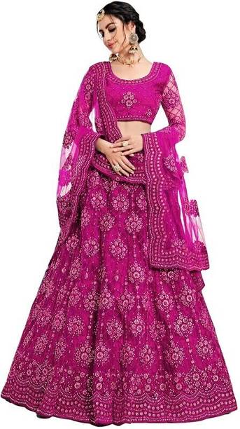 Cute Fellow Embroidered Semi Stitched Lehenga Choli - Image 3