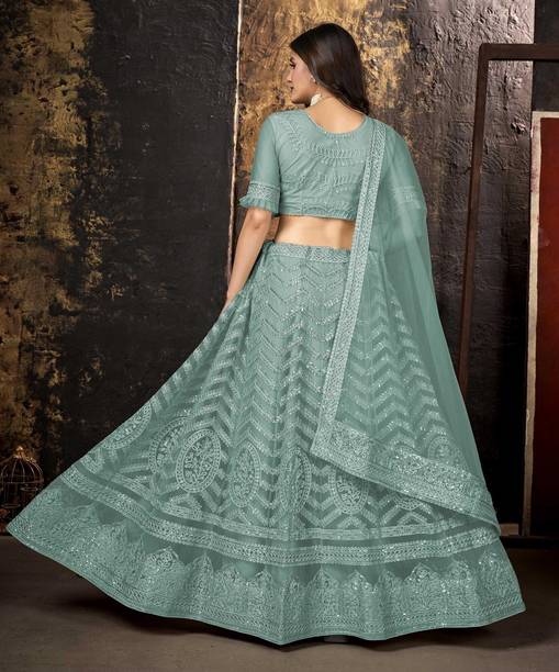 Cute Fellow Embroidered Semi Stitched Lehenga Choli - Image 2