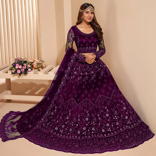 ZAALIMA FASHION Embroidered Semi Stitched Lehenga Choli - Image 5