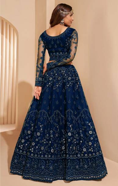 Cute Fellow Embroidered Semi Stitched Lehenga Choli - Image 2