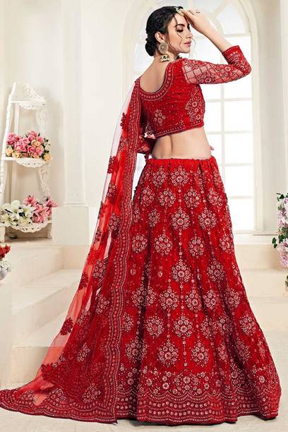 Cute Fellow Embroidered Semi Stitched Lehenga Choli - Image 2