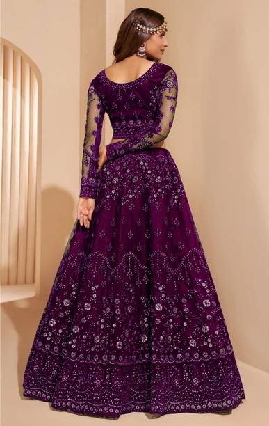 Cute Fellow Embroidered Semi Stitched Lehenga Choli - Image 2