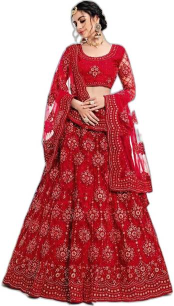 Cute Fellow Embroidered Semi Stitched Lehenga Choli - Image 3