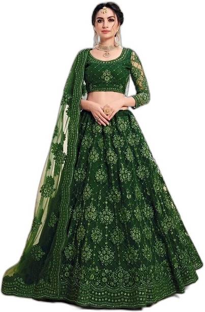 Cute Fellow Embroidered Semi Stitched Lehenga Choli - Image 3