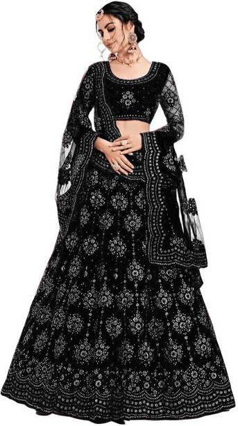 Cute Fellow Embroidered Semi Stitched Lehenga Choli - Image 3
