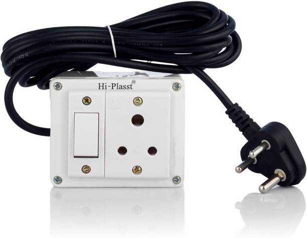 HI PLAST (1+1) Switch Board with 4 yard cord, 6A-Plug, 1 Switch 1  Socket Extension Boards