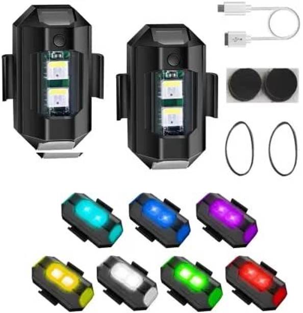 Luxurium decor Multifunctional LED Strobe Light for Bike, Helmet, Bicycle - 7 Colors, 30 Modes Brake Light Car, Motorbike, Truck, Van LED (5 V, 12 W)