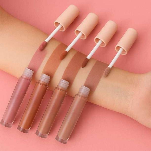 Hezruck New-Beauty SuperStay WaterProof Sensational Liquid Matte Red Lipstick pack of 4