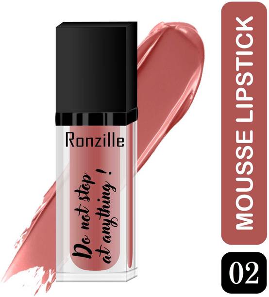 RONZILLE Liquid Mousse Lipstick Non Transffer Lasts Upto 12 hr. Shade 02 Pink Glan