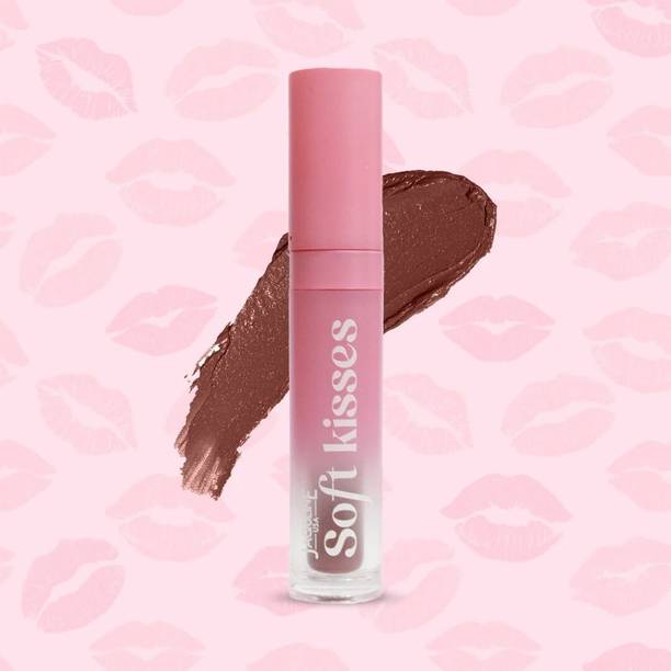 JAQULINE USA Soft Kisses Matte Liquid Lipstick & Silky-Smooth Texture Enriched with Vitamin E