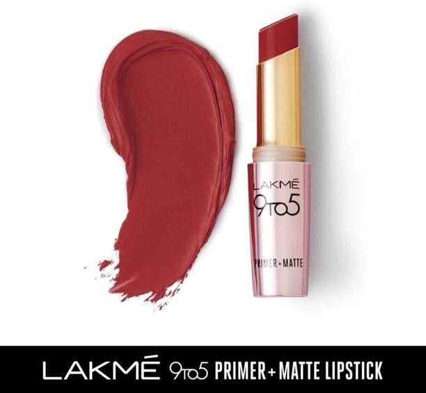 Lakmé 9To5 Primer + Matte Lip Color Lipstick - MR8-Cherry Chic
