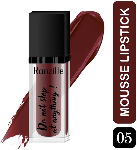 RONZILLE Liquid Mousse Lipstick Non Transffer Lasts Upto 12 hr. Wine Touch Shade 5