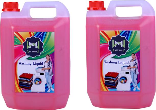 मिज्जीवॉश Washing machine liquid detergent top load and front load pink (10 ltr) लिक्विड डिटर्जेंट
