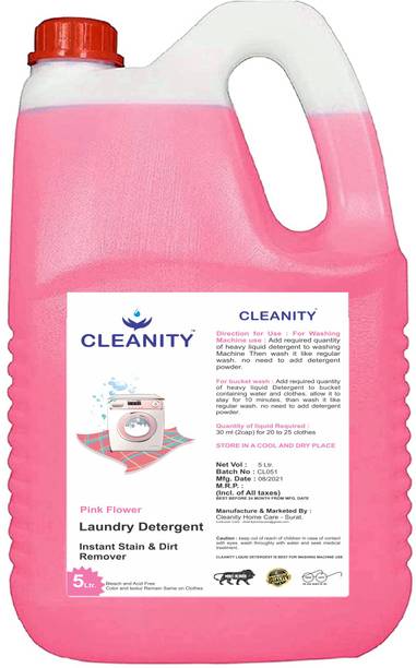 क्लीनिटी Washing machine liquid detergent 5 ltr also use for hand wash,Liquid Detergent 5L, Suitable for top load detergent and front load (5000ml) लिली लिक्विड डिटर्जेंट