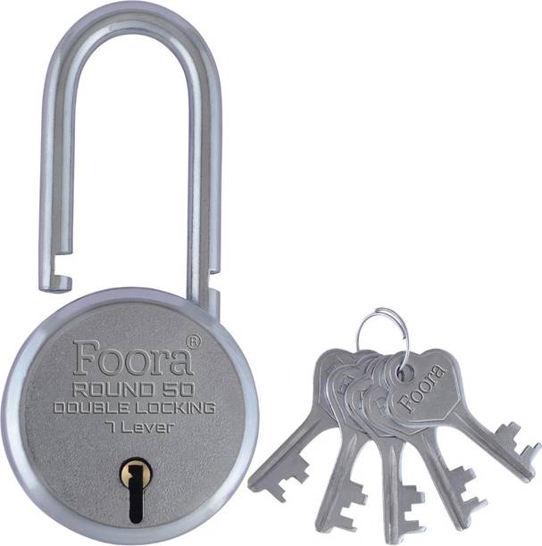 Foora Round 50 LS with 5 Keys, Extra Long Shackle, Doub...