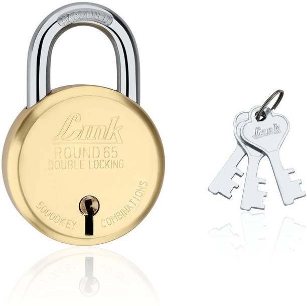 LINK LOCK LINK 65mm New Round Brass 3 Key Padlock