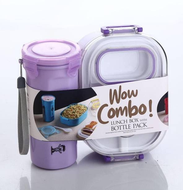 Dalson Combo Lunch Box 3 Containers Plastic School Lunch Box