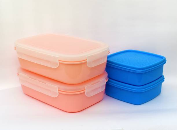 लोकनाथ Plain Plastic Lunch Box (set of 4) For Multiple Uses Containers Lunch Box 4 कंटेनर लंच बॉक्स