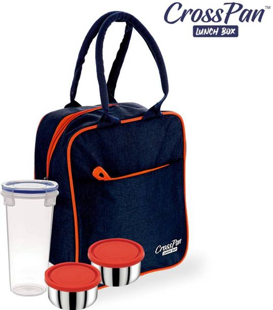 CrossPan Orra Lunch Bag with Stainless Steel Tiffin Boxes and 500ml Tumbler 2 Containers Lunch Box